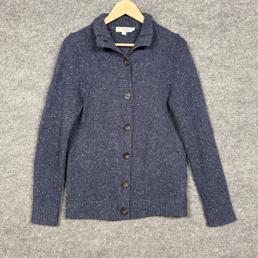 Boden Size 12 Cardigan Speckled  Gray Wool Nylon Alpaca Blend Knit Button Up